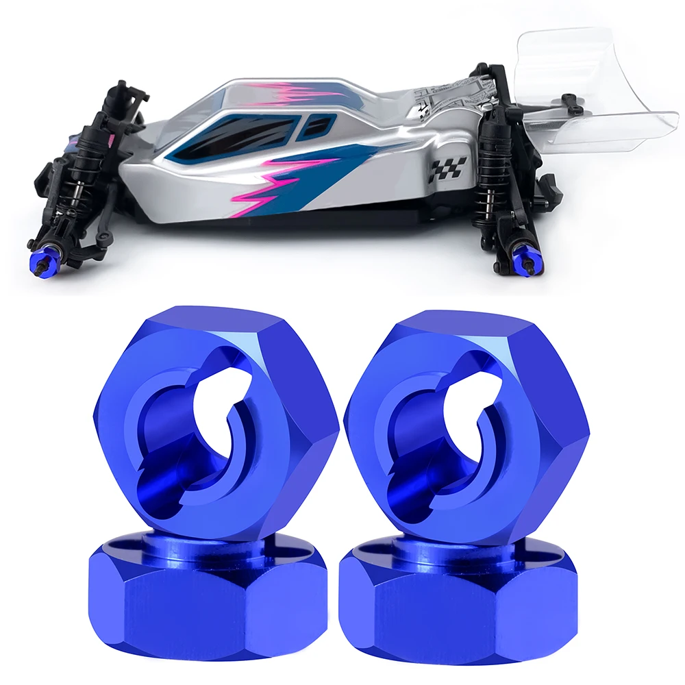 AXSPEED 4Pcs Metal Wheel Hex Hub Adapter for Lo-si 1/24 Micro-B 2WD RC Model Car Buggy Upgrade Parts