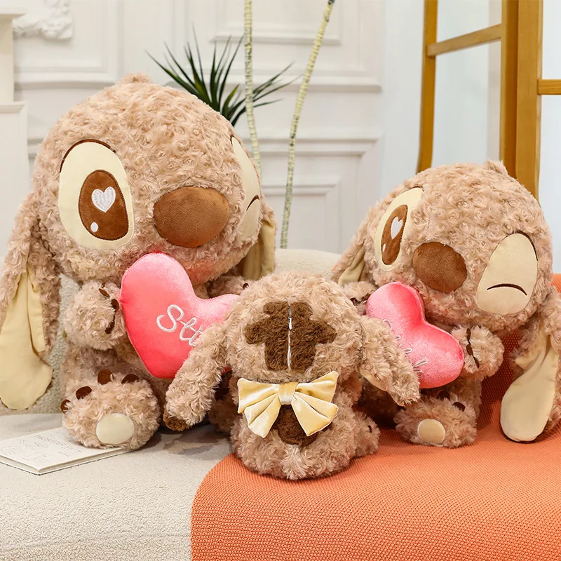 

Potdemiel Disney Stitch 30/80 см плюшевая кукла игрушка любовь сердце объятие шоколадно-коричневый диван подушка украшения для девочек подарок на день Святого Валентина