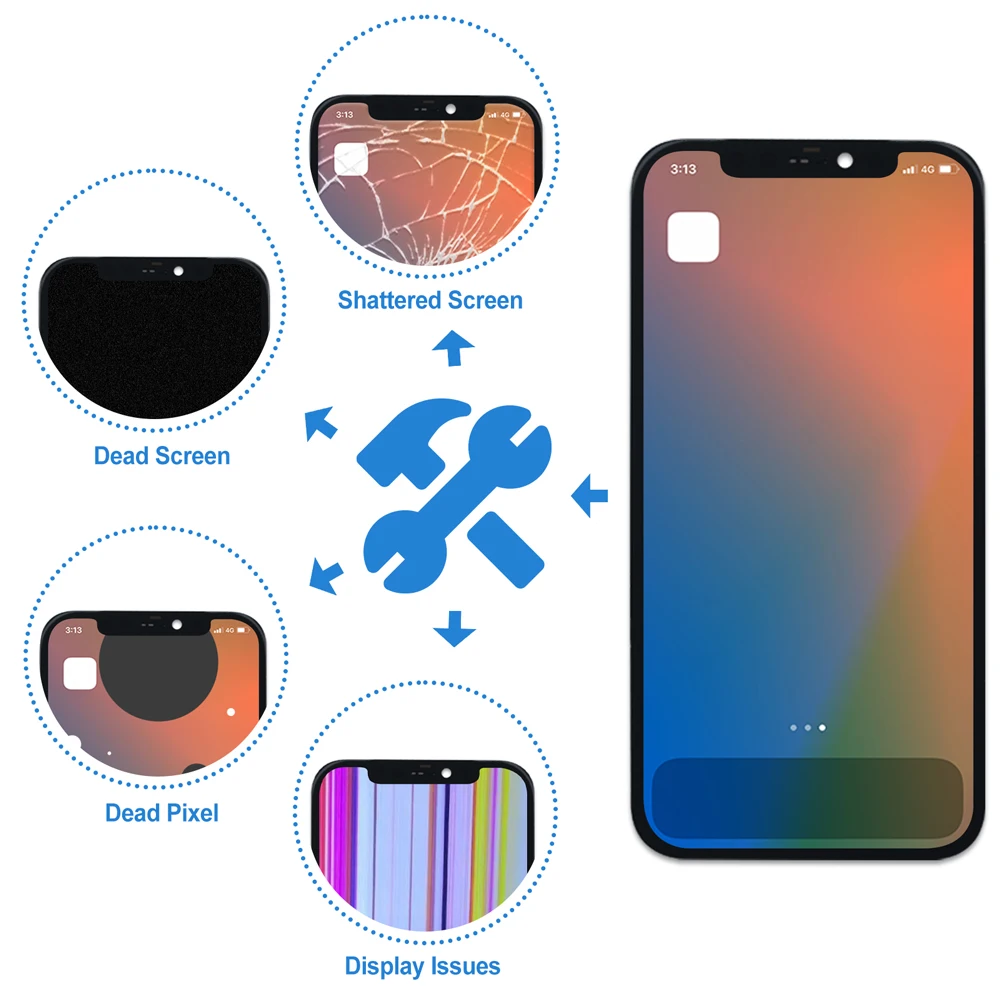 IPhone 12 Pro,a2407,a2341,a2406,a2408用の交換用LCDタッチスクリーン