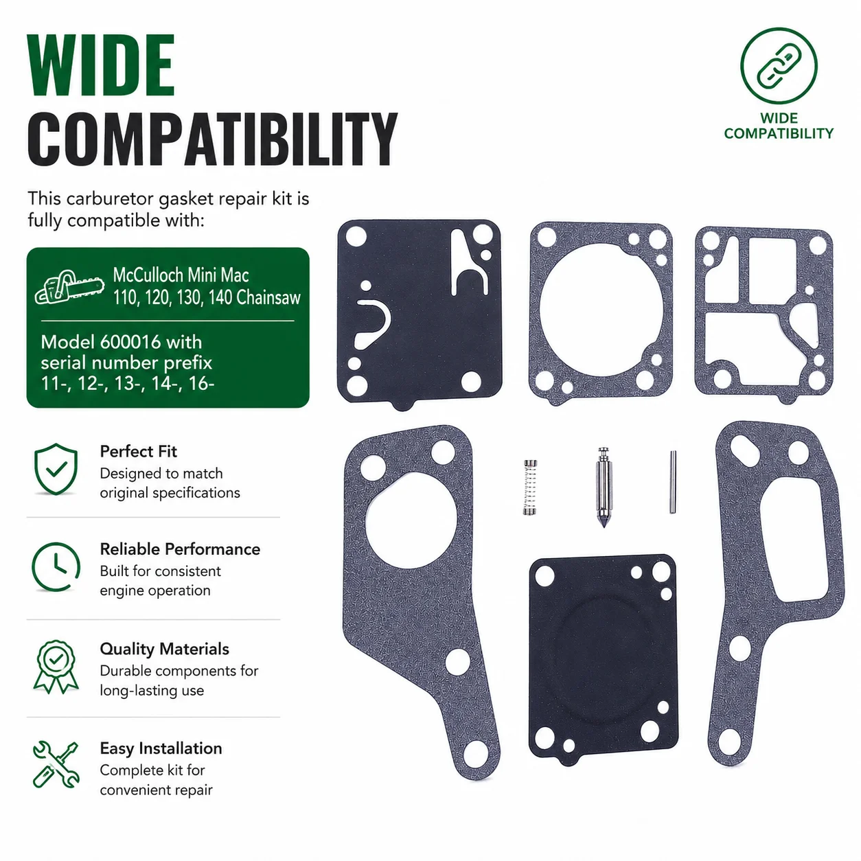 Carburetor Gasket Repair Kit Carb Kit For McCulloch Mini Mac 110 120 130 140 Chainsaw Replaces Zama RB19 M1 M7 Tune Up Parts