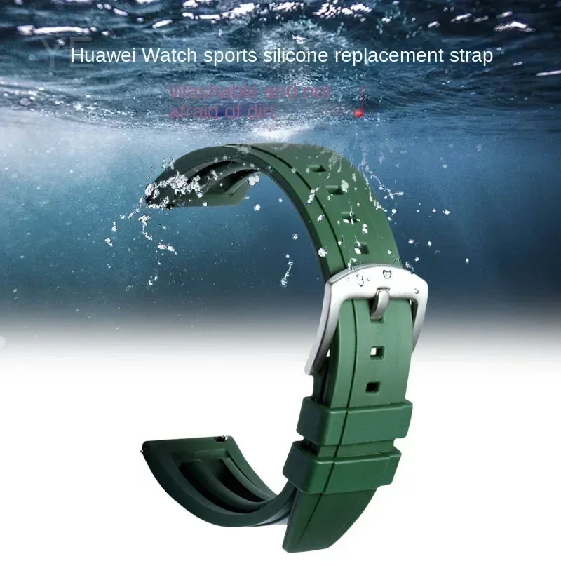 Sports Series Quick Release Silicone Watchbands for Huawei GT2 Seiko Citizen Dainty Elastic Waterproof Strap 20 22 24mm