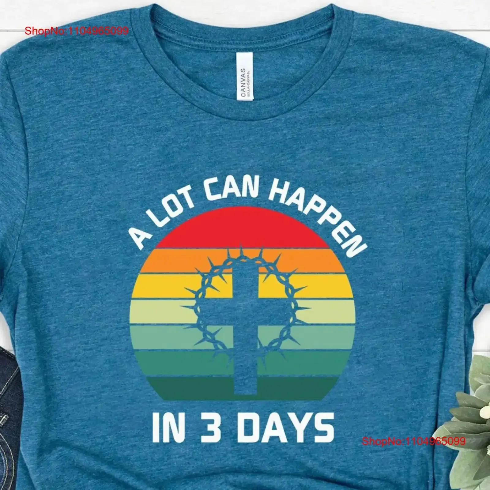 يمكن أن يحدث الكثير في 3 أيام قميص عيد الفصح كريستيان تي يسوع هو صعود أرنب المسيح خمر غسلها تنوعا الشارع الشهير أنيق