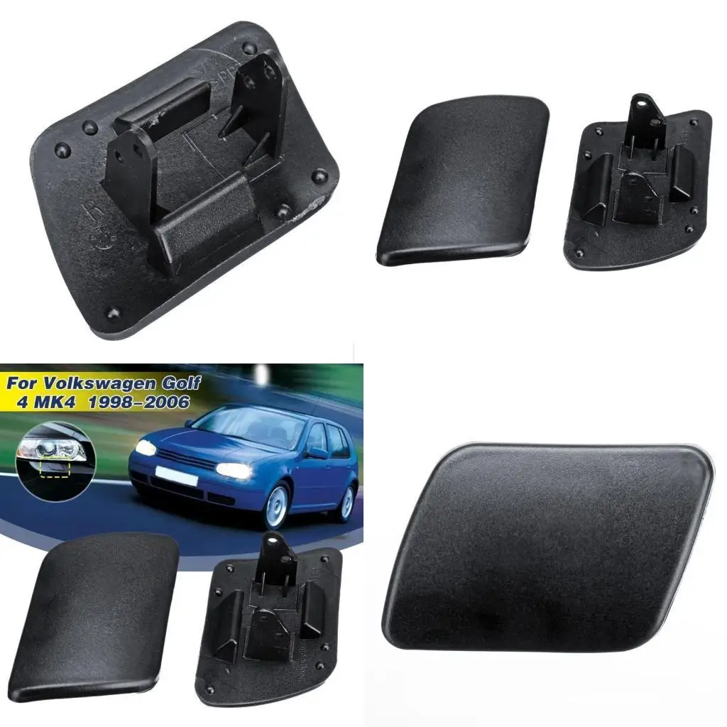 02DE Headlight Washer Nozzle Cover Caps Bumpers Trim for Mk4 Golf 4 1998-2006 Replacement Nozzle Covers Auto Accessory