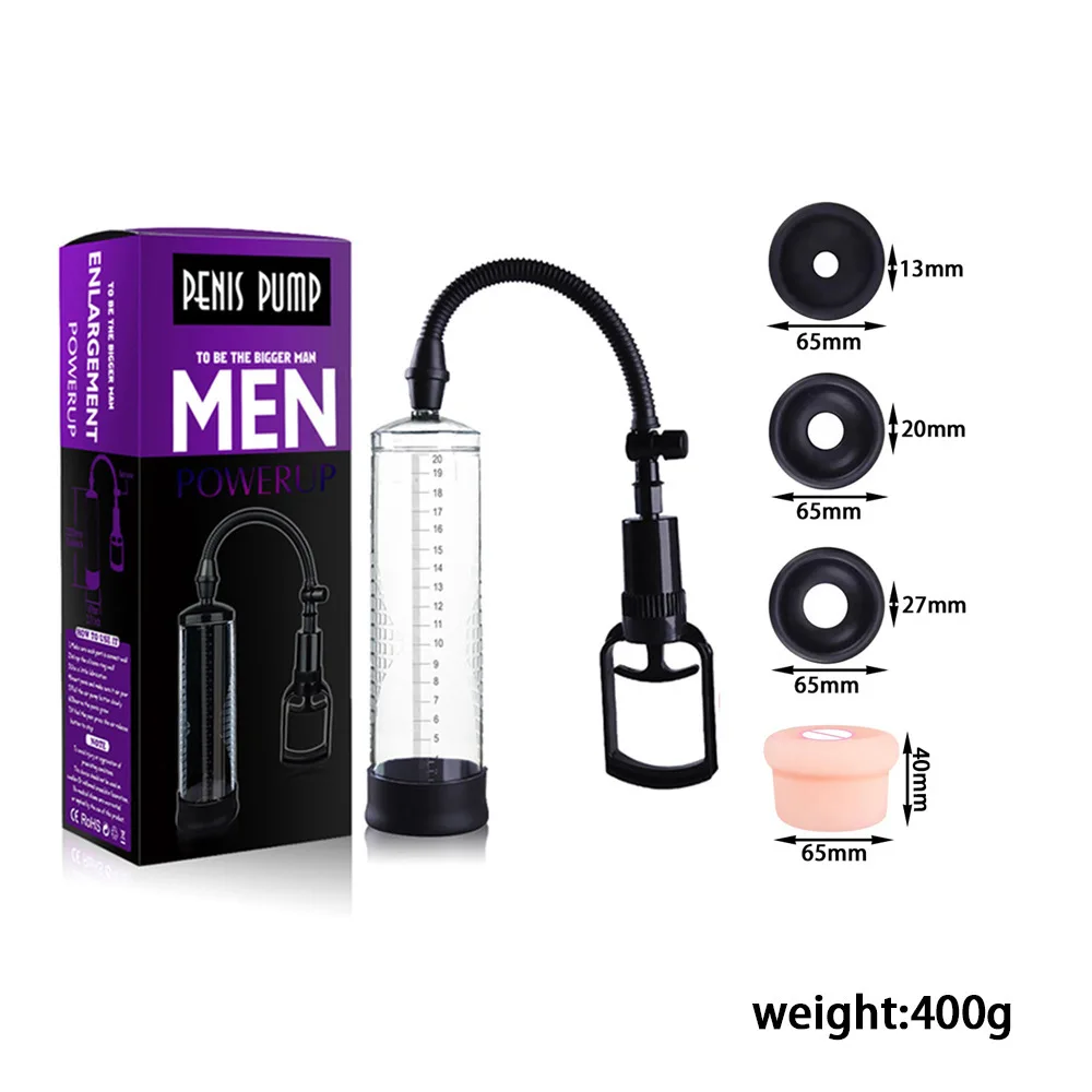 Male Penis Pump Manual Penis Enlarger Enhancement Erection SexToys For Man Vacuum Pump Big Dick Trainer Male Lasting Masturbator