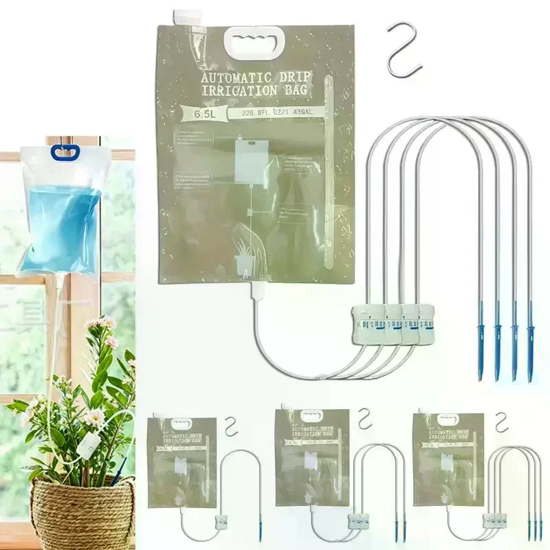 5.2L/6.5L Automatic Plant Watering Tool Adjustable Drip Irrigation Bag Dripper for Garden Vegetable Plants