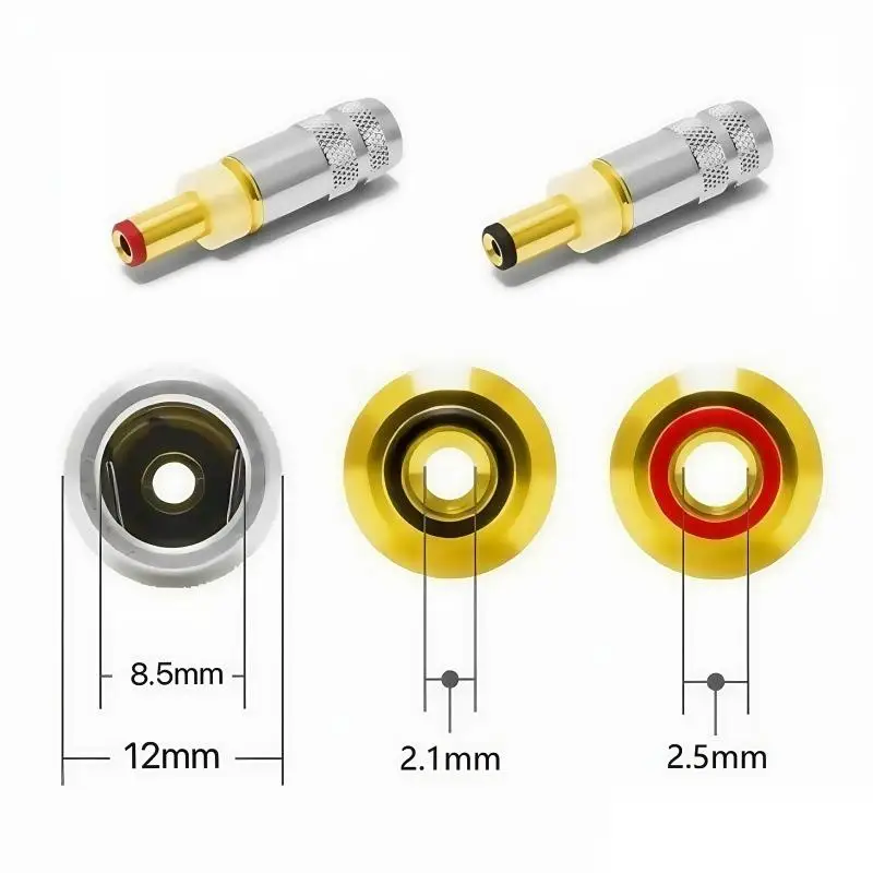 Copper Plated Gold DC-2.1G/2.5G DC Power Plug Jack Weld Connector ForLinear Power Output Accessories