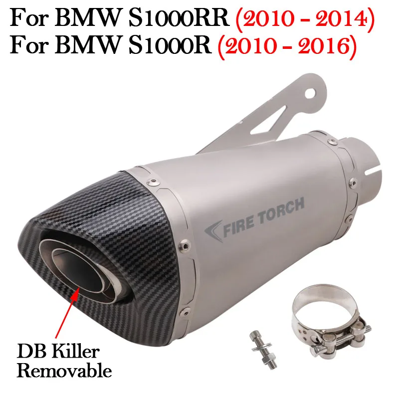 For BMW S1000RR S1000R 2010 - 2014 2015 2016 Motorcycle 60mm Modify Exhaust Pipe Systems GP Racing Escape Moto Muffler DB Killer