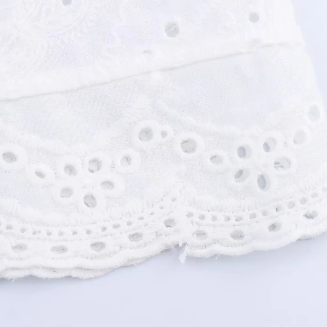 

Casual Embroidered Hollow out Svel Top irt Vest NINE ZAR Women's Faion Breathable Cotton UV Protection round Ne