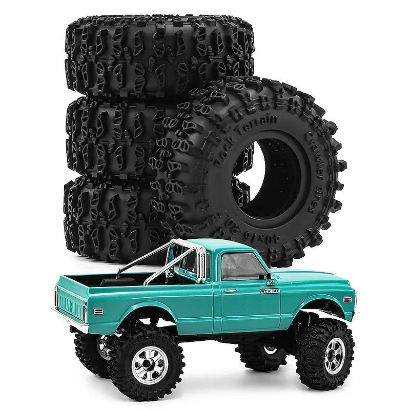 

for SCX30 0.7 Inch Soft Rubber Tires 40×16mm With Foam Inserts for 1/30 Scale RC Crawler Axial SCX30 Micro Crawler
