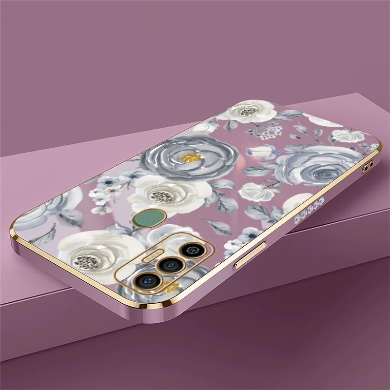 جراب هاتف لهاتف انفينيكس تكنو سبارك 6 Go 2024 2023 2022 2021 20 20C 7 8 10 Pro 8C 7T 5 غطاء سيليكون مطبوع عليه زهور الهواء