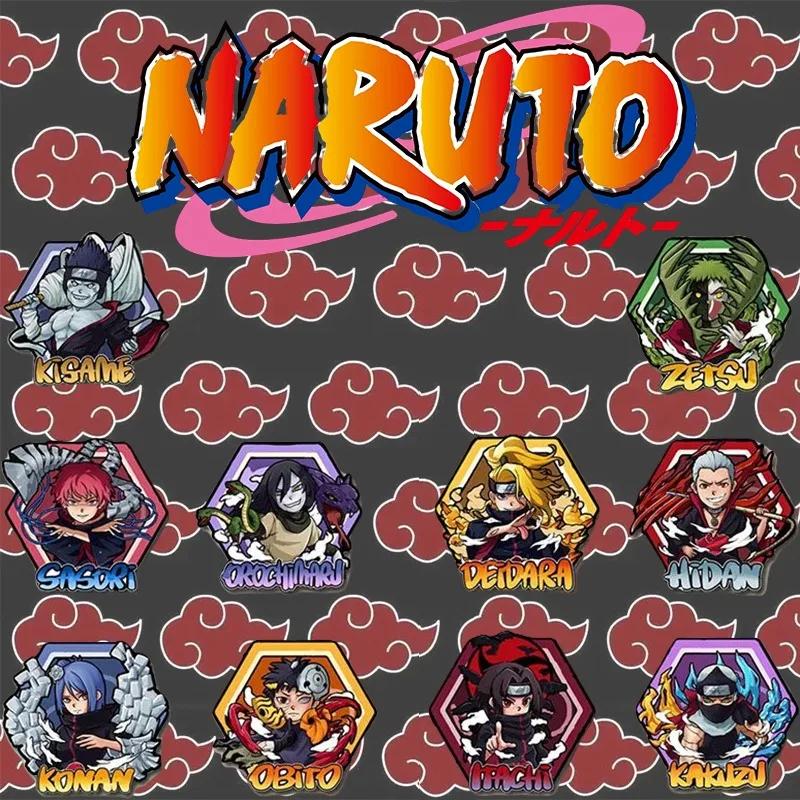 

10 Pcs Naruto Refrigerator Magnet Itachi Anime Peripheral Acrylic Refrigerator Stickers Decoration DIY Magnetic Hexagon Stickers