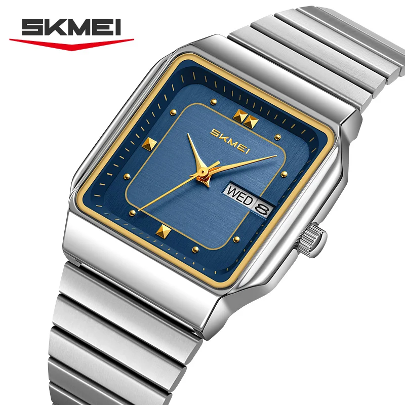 SKMEI 9414 FFashion Watch Men Fashion Small Dial Steel Strap Waterproof Quartz Watch for Men Calendar Men's Dress Wristwatches