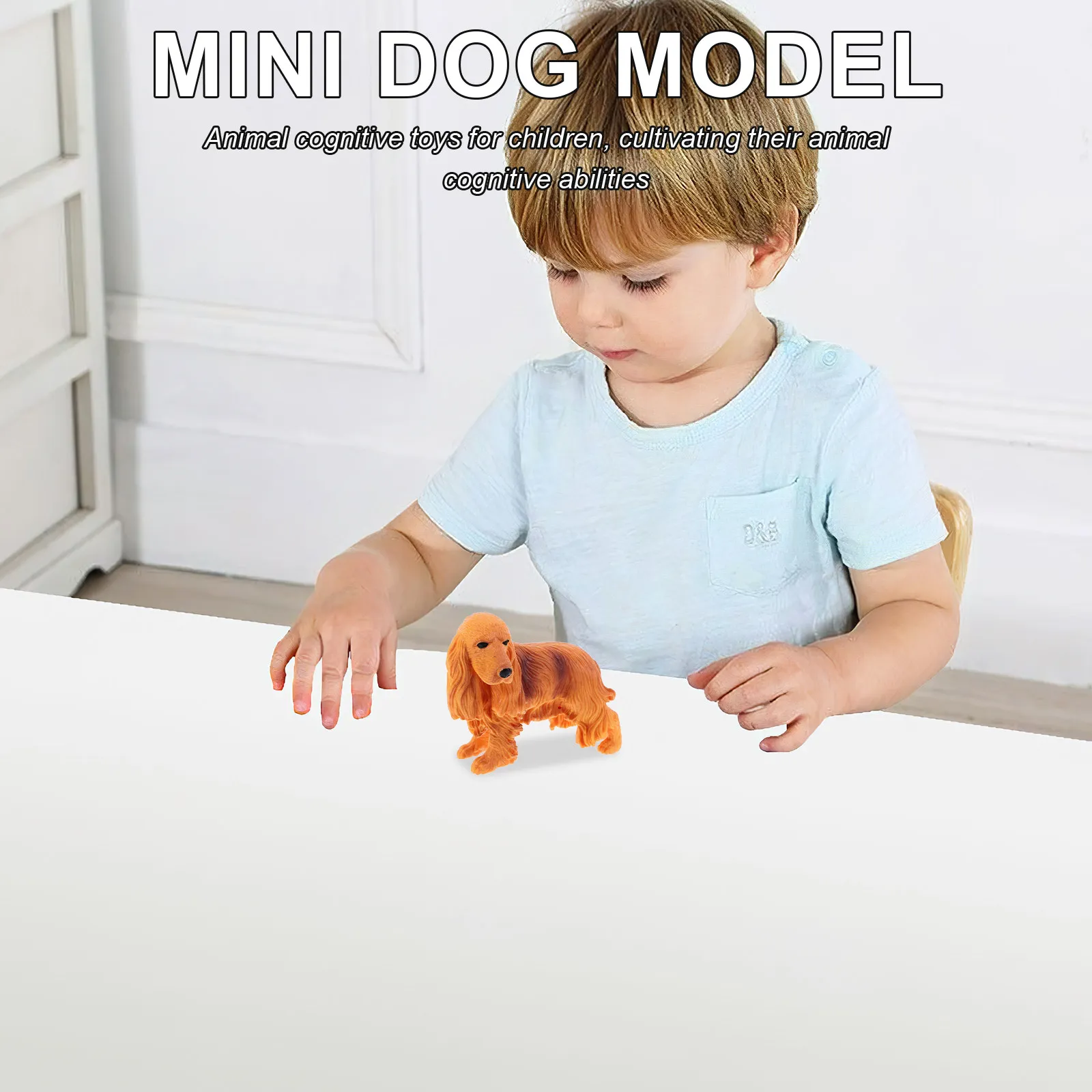 

Realistic Simulation Dog Lifelike Artificial Puppy Ornament Desktop Home Decoration Animal Recognition Figure Small Puppy Statue