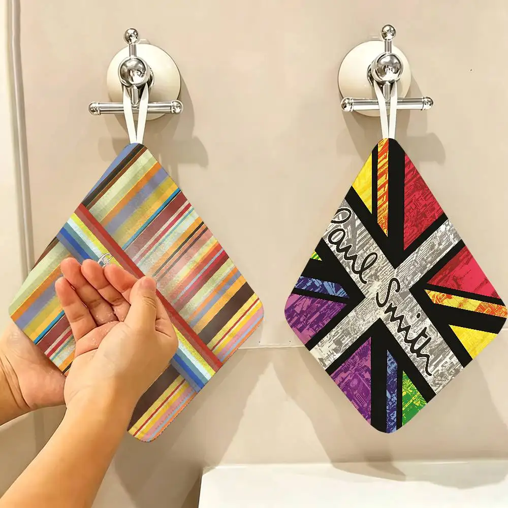 Fashion P-Pauls SmithES cool Hanging Design Hand Wiping Towel, Polyester Cotton Fabric, Universal for Bathroom Kitchen