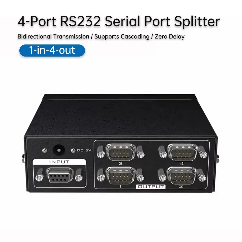 MT-VIKI RS232 Splitter DB9 Serial Splitter 1 in 4 out Support Bidirectional Transmission Serial adapter