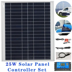 300W Solar Panel + 10A/20A/30A/40A/50A/60A/100A Charge Controller Set 12V Energy Charging Plate High Efficiency Power Bank