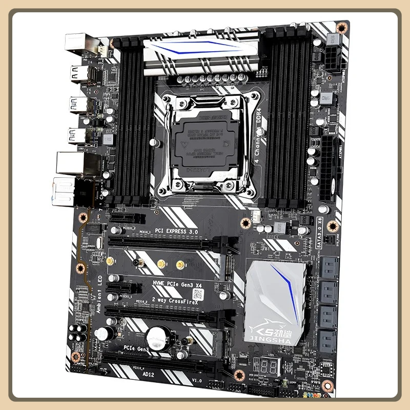 JINGSHA X99 D8 Motherboard LnteI X99 Chipset LGA2011-3 V3 V4 USB3.0 NVME M.2 SSD WiFi Support DDR4 Memory 8 Channel Gaming Board