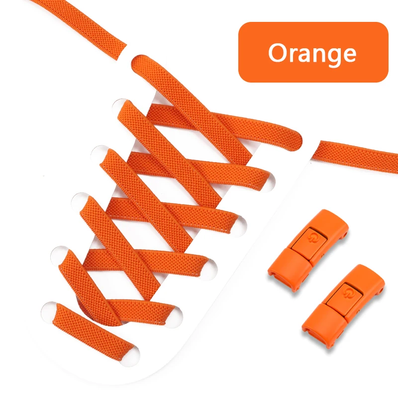 No Tie Schnürsenkel Press Lock Schnürsenkel ohne Krawatten Elastische Schnürsenkel Sneaker Kinder Erwachsene 8MM Verbreiterte flache Schnürsenkel für Schuhe