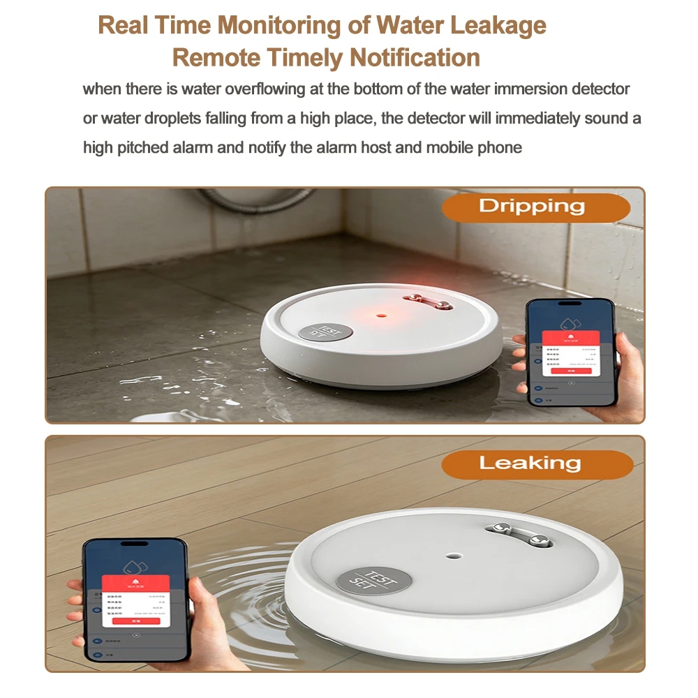 WiFi Smart Water Sensor 80db Detector Wireless Water Leakage for Smart Home Kitchen Water Leak Sensor