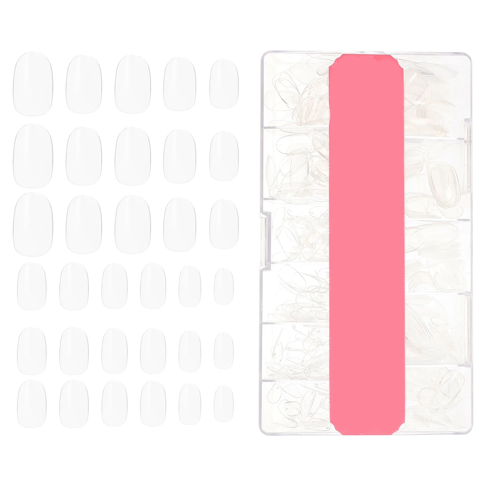

1 Box Ultra Thin Clear Fake Nails Full Coverage Short Square False Nail Tips Removable Press on Nails Fingernail Decors