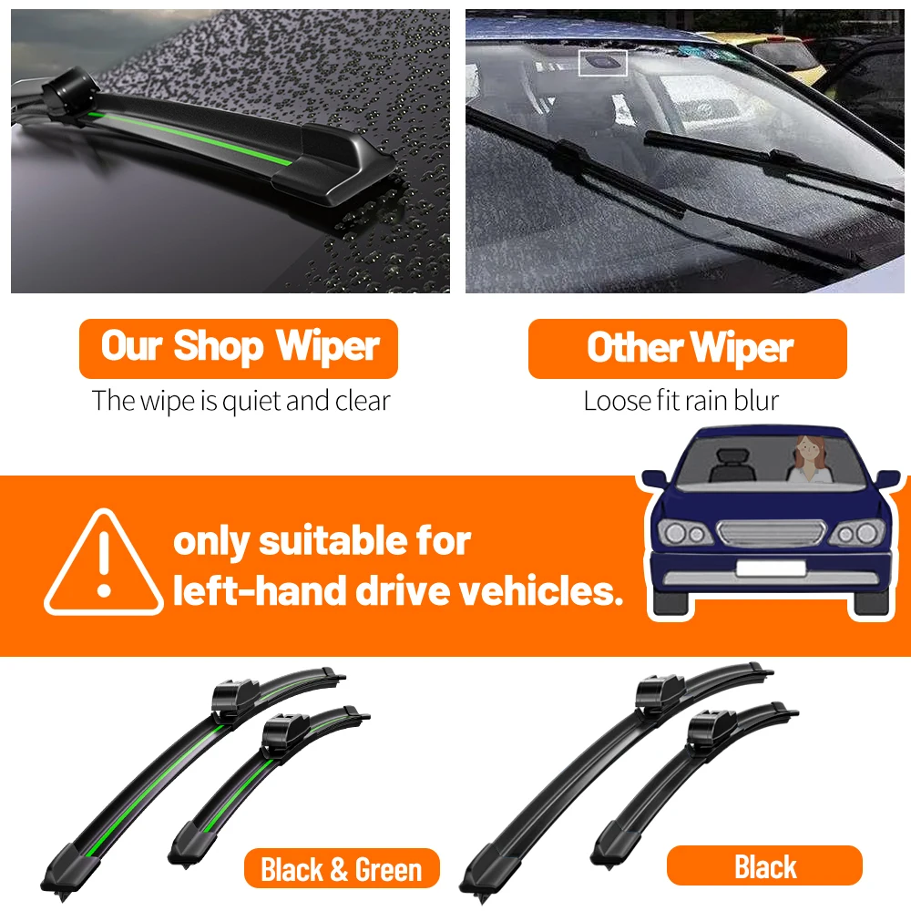 Wiper Front Wiper Blades For Opel Corsa E 2015-2020 2016 2017 2018 Windshield Windscreen Front Rear Window 26\