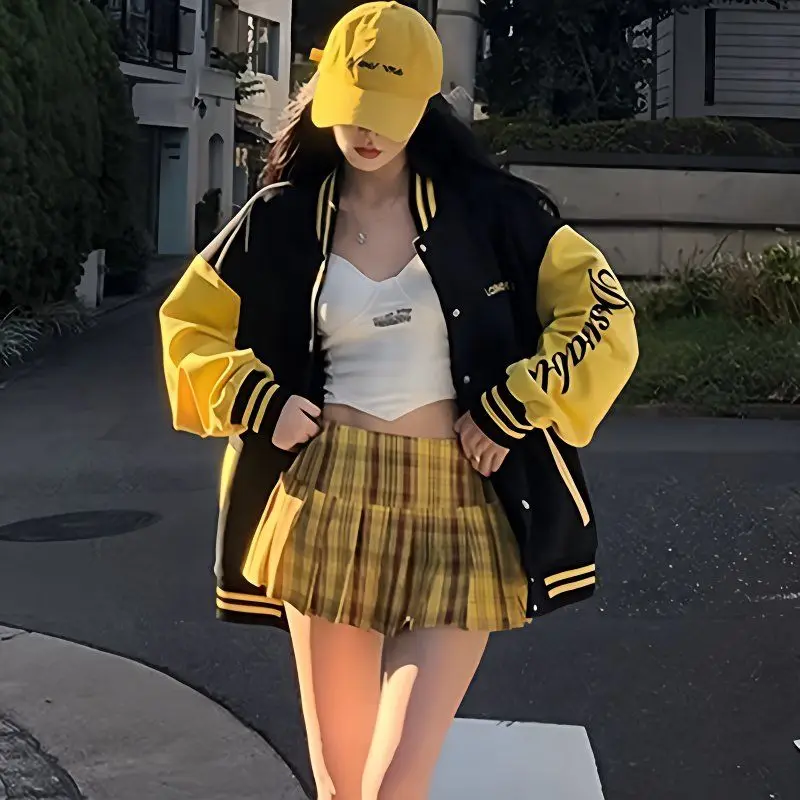 

American Embroidered Retro Baseball Jacket 2025 Spring Autumn New Casual Loose Contrasting Versatile Letter Splicing Jacket Top