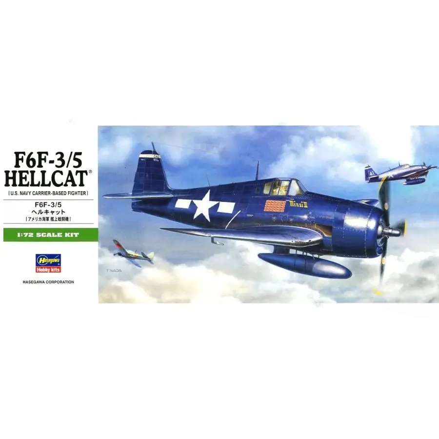 Plastic Assembly Model Kit Hasegawa HA01241 1/72 F6F-3/5 Hellcat`Fighter