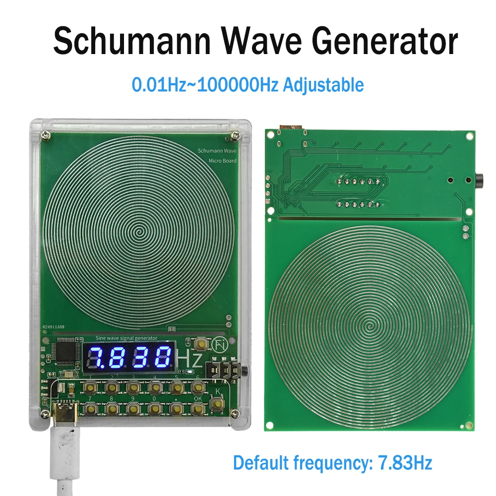 7.83Hz Schumann Waves Resonance Generator Ultralow Frequency Pulse Audio Resonator Type-C Interface 0.01Hz~100000Hz Adjustable
