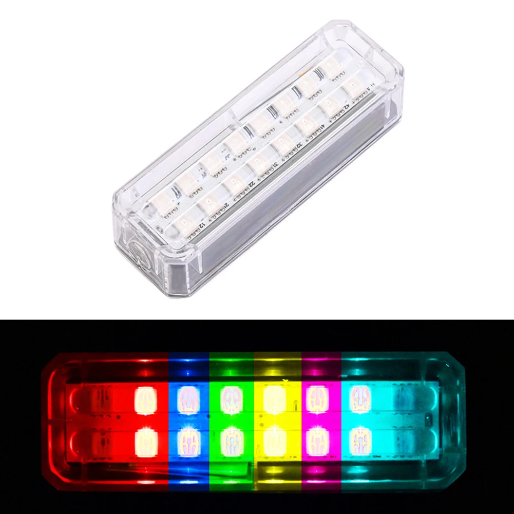 Car Solar Energy Warning Light LED Flashlight Indicator In-Night Caution Strobe Warning Light Running Lamp Clear For All Vehicle