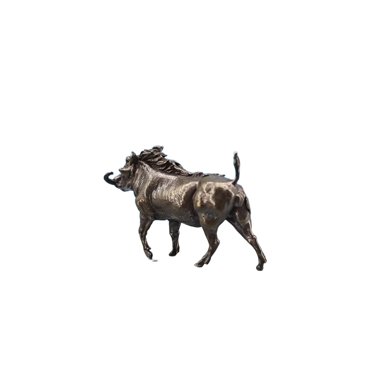 Mini Vintage Brass Wild Boar Figurine – Antique Style Animal Miniature for Desk Decor, Bonsai Garden & Micro Landscape