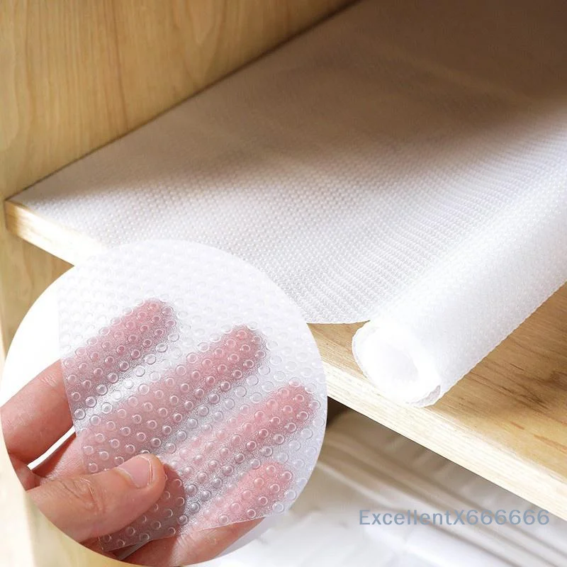 45x300CM Non-Slip Lining For Cabinet, Drawer, Refrigerator And Wardrobe - Transparent, Washable, Cuttable
