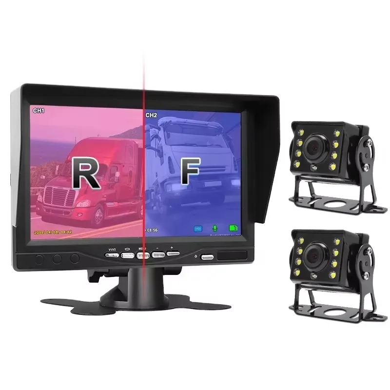 

GreenYi AHD Recording DVR 7 Inch Car Monitor with 1920*1080P Vehicle Rear View Camera for Truck Bus Support SD Card