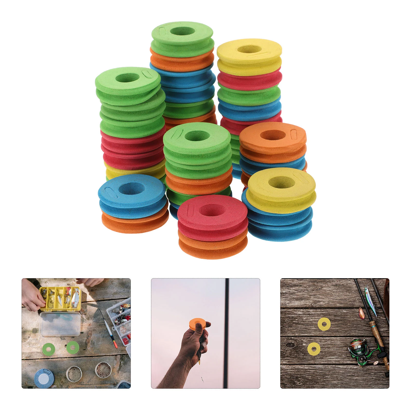 100 Pcs Fishing Line Winding Plates Bobbin Cord Spools Circular Snell Tackle Gear Holder Wood Grain