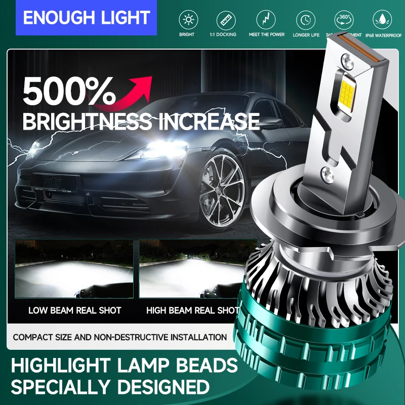 Chftsoan 1000W LED Headlight Bulb 110000LM Super Bright Car Headlight H1 H4 H7 H11 9005 9006 Headlamp 6000K Car Fog Light 10-32V