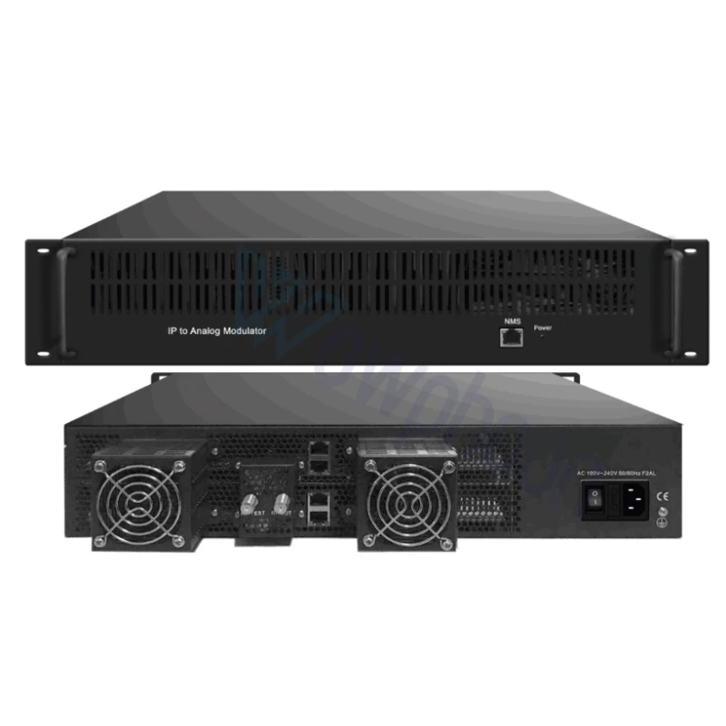 IP-zu-RF-Analogmodulator, CATV, PAL oder NTSC oder SECAM, 2 GE-Ports zu RF angepasst, 64 IP bis 32