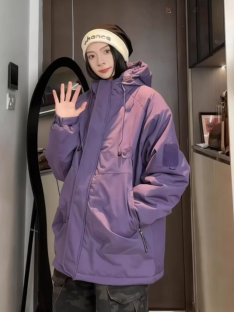 

Dopne Purple Tee-Proof Soft ell down Jaet Thiened Cotton Coat for Men And Women Winter Outdoor Skiing Cotton Outer...