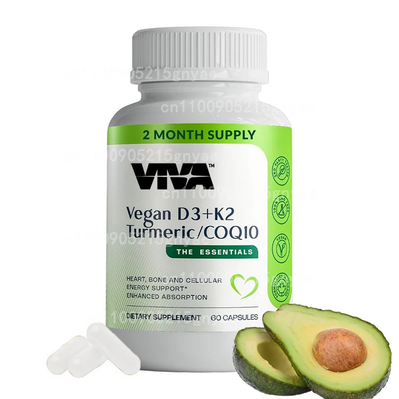 تغليف نقي فيتامين د3 و ك2 | دعم صحة العظام والأوعية الدموية | 60 كبسولة #1