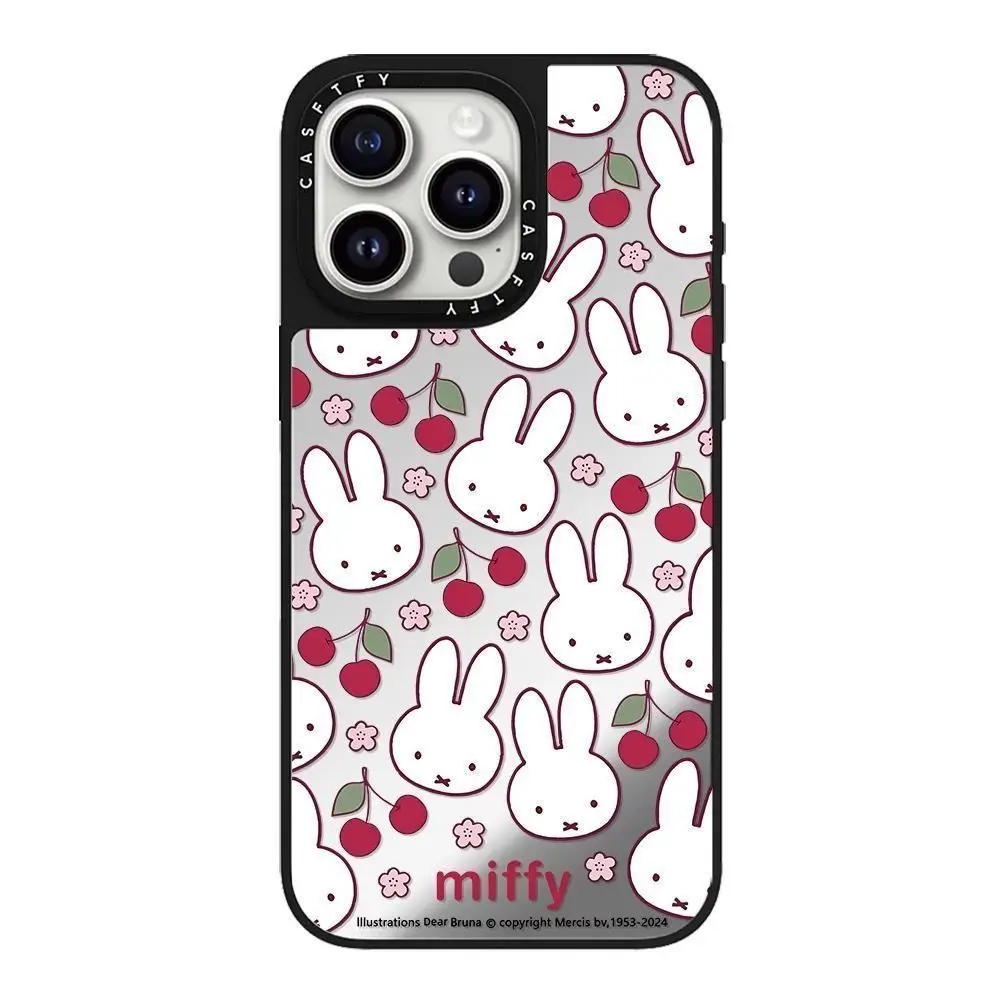 Anime Cartoon Strawberry Miffy Applicable To IPhone16 Promax Mobile Phone Case 15 14 Mirror 17pro Female Lovely Kawaii Sweet New view 3