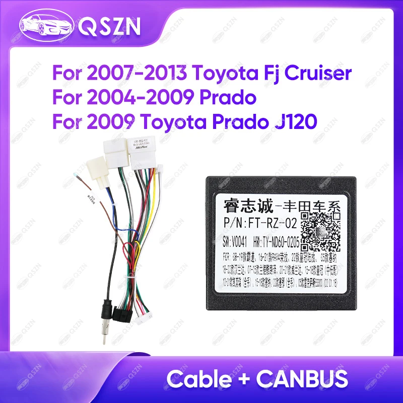 

Адаптер Canbus Box для TOYOTA FJ CRUISER/REIZ/MARK X/PRADO 120/PRADO/TUNDRA/Sequoia с жгутом проводов, силовым кабелем