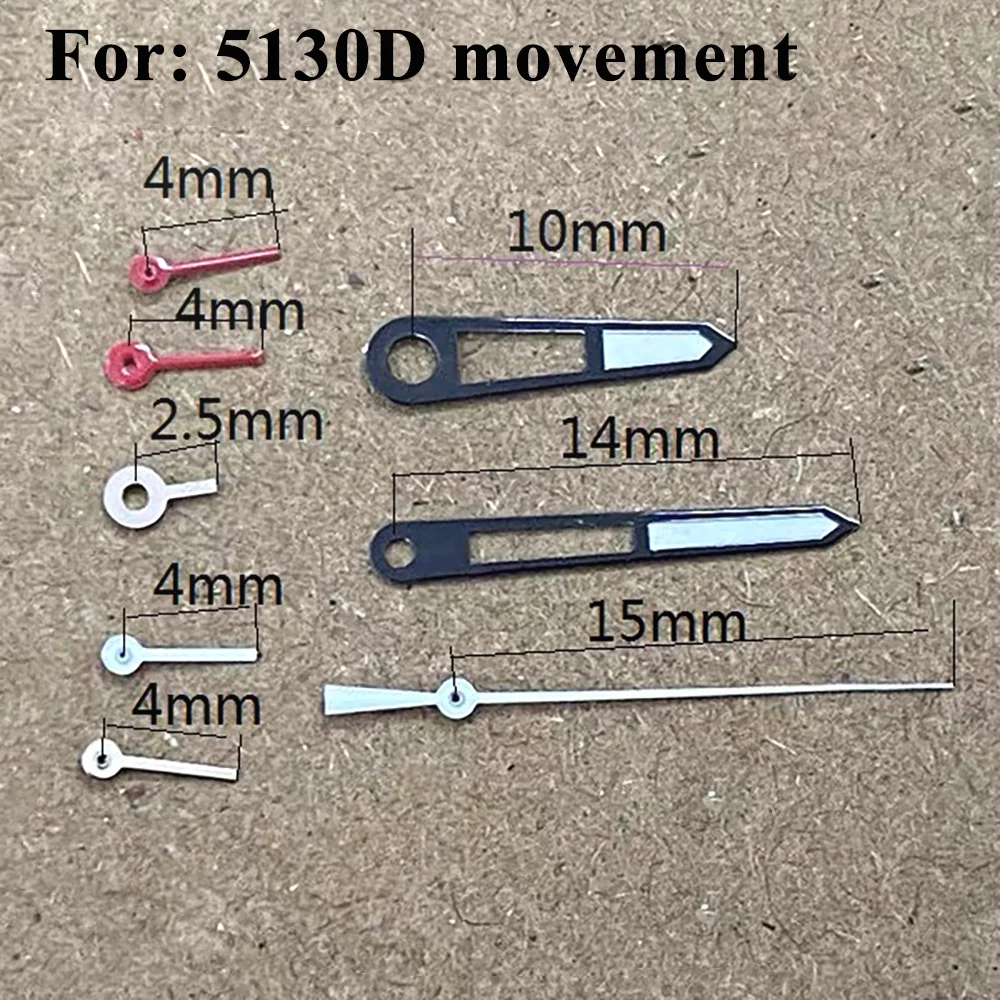 Watch Accessories Watch Hands 8-Pin Watch Pointers Suitable for 5130D Movement Watch Repair Parts Watch Needles