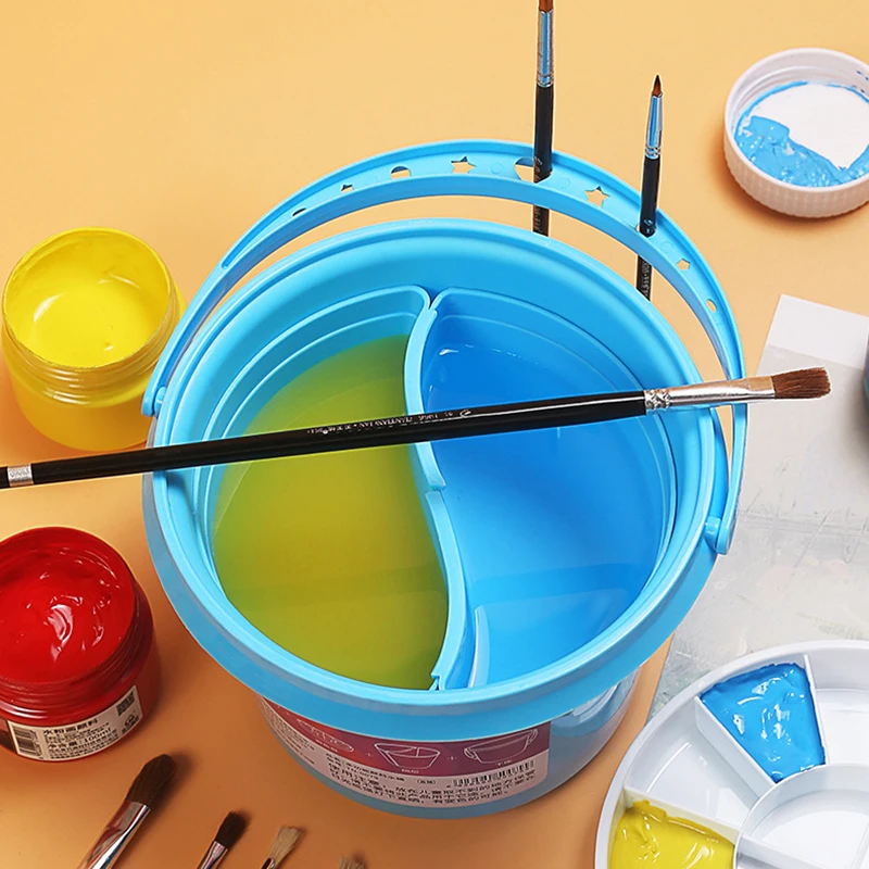 Ведро для чистки переносная живопись Brush с палеткой, многофункциональные практичные аксессуары для рисования