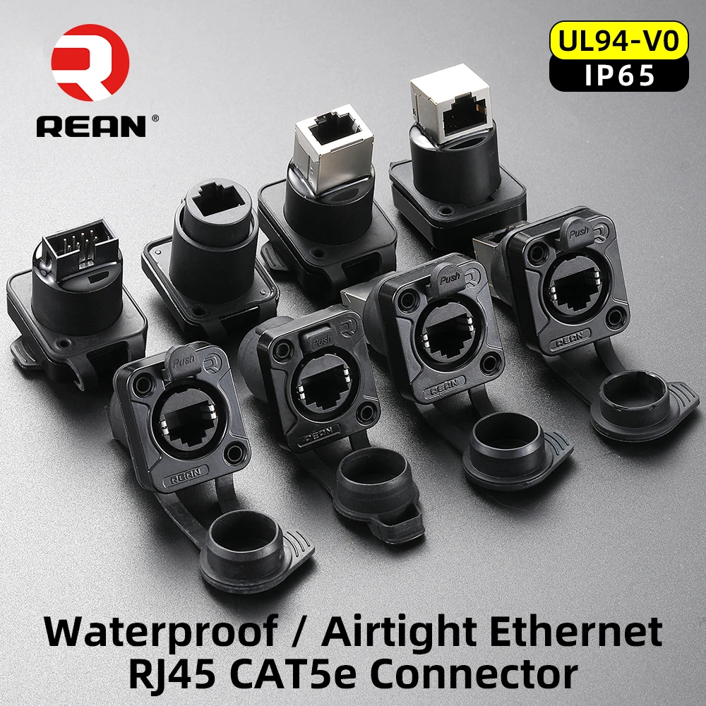 

Neutrik's REAN RJ45 CAT5e Ethernet Airtight Connectors / Outdoor IP65 Network Feedthrough Receptacle 90°UP / Horn Type Socket