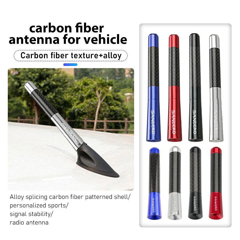 8/12CM Universal Enhanced Signal FM AM Car Radio Antenna Mast For Renault Sandero Logo Embkem Stereo Auto Radio Auto Accessories