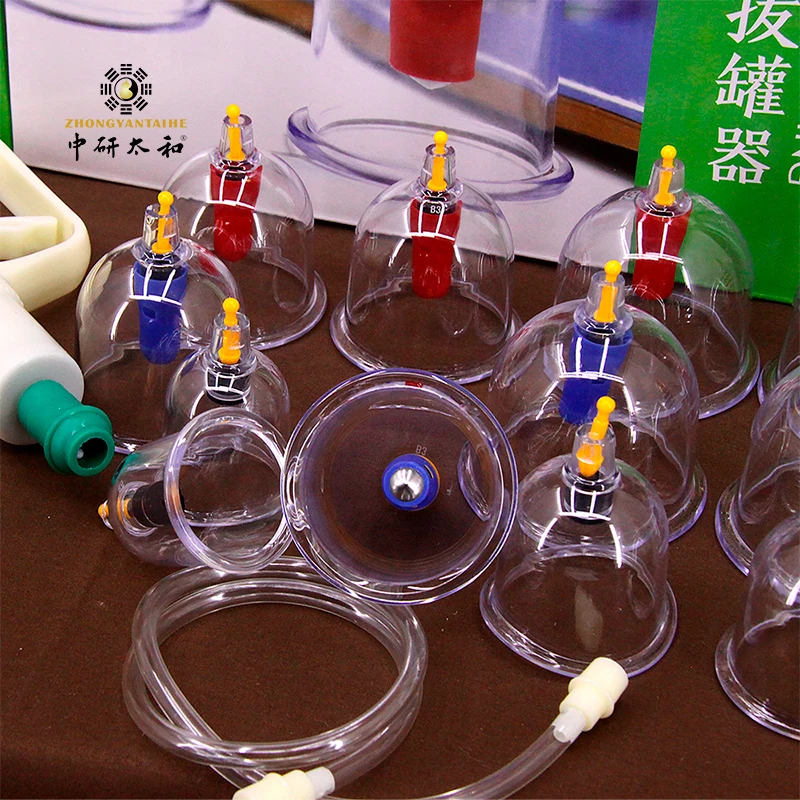 ZHONGYAN TAIHE Cupping Set 12 Sets of Professional Cupping Therapy Set with Hand Pump Massage Therapists and Home Use