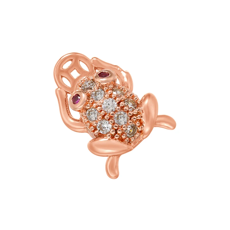 2pcs/8.5*12mm High Quality Handmade Inlaid Zirconia gold color Cicada Charms Pendant for DIY Jewelry Making, Model: VD10