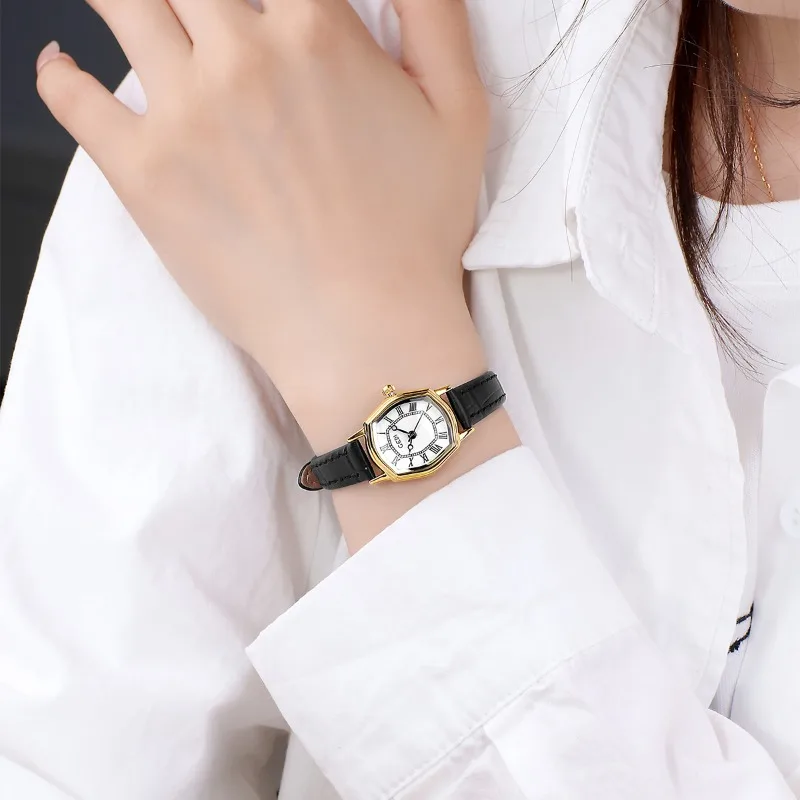 New Vintage Roman Ladies Watch Exquisite Small Student Niche Waterproof Classic Leather Waterproof Quartz Watch Birthday Gift