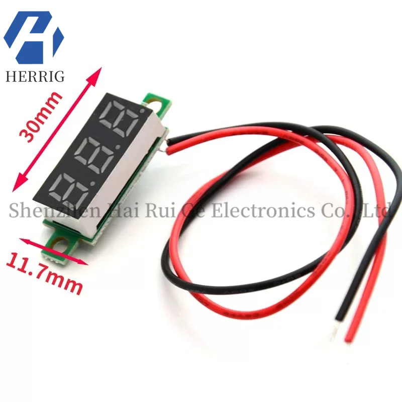 

0.28 inch ultra-small digital DC voltmeter head, digital display, adjustable, two-wire DC2.5-30V reverse polarity protection