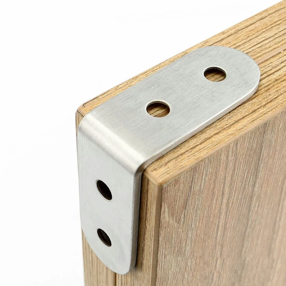 

12PCS Stainless Steel Corner Brackets Durable RustProof Furniture Accessories Wardrobes Cabinets Chairs Windows Reinforcement