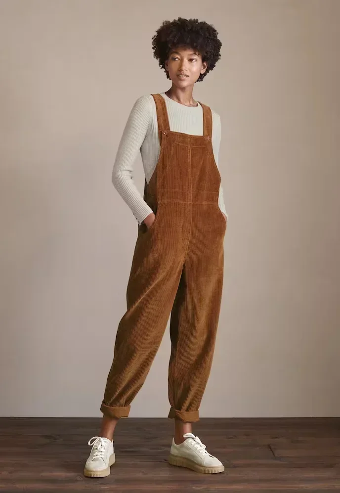 2024 Autumn Corduroy Women Overalls Black Solid Poackets Long Pants Overalls Female Fashion Casual Loose Clothes Ladies