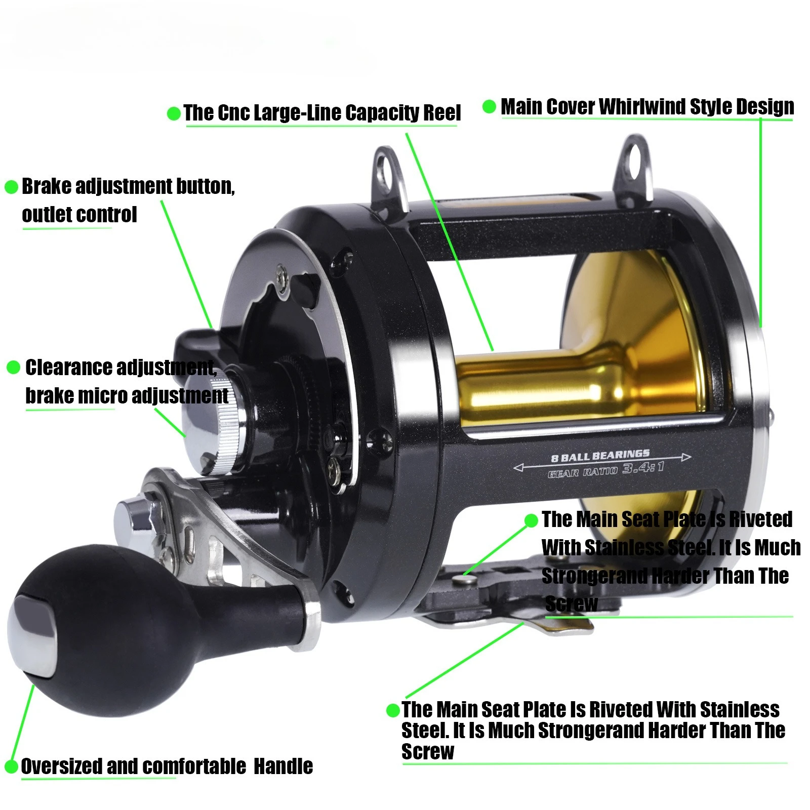 Drum Sea Fishing Iron Plate Drum TG12000 Fish Wheel Large Capacity Tow Wheel Deep Sea Boat Fishing